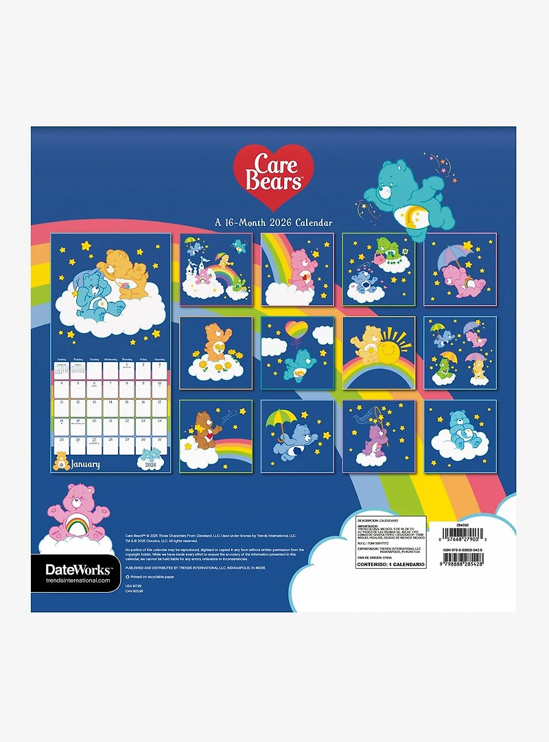 Care Bears 2026 Wall Calendar
