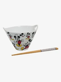 Disney Mickey Mouse Allover Print Ramen Bowl with Chopsticks