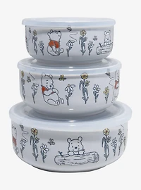 Disney Winnie the Pooh Floral Wax Resist Bowl & Lid Set