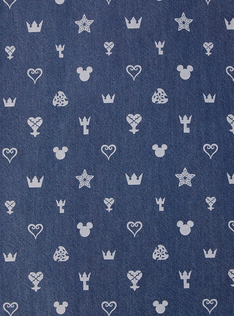Disney Kingdom Hearts Icons Allover Print Woven Button-Up - BoxLunch Exclusive