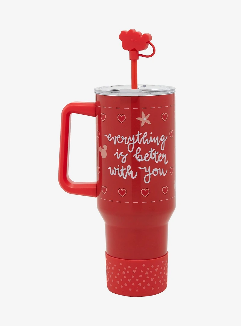 Disney Mickey & Minnie Valentine's Day Straw Tumbler — BoxLunch Exclusive