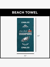 NFL 2025 Super Bowl LIX Philadelphia Eagles Gumbo Beach Towel