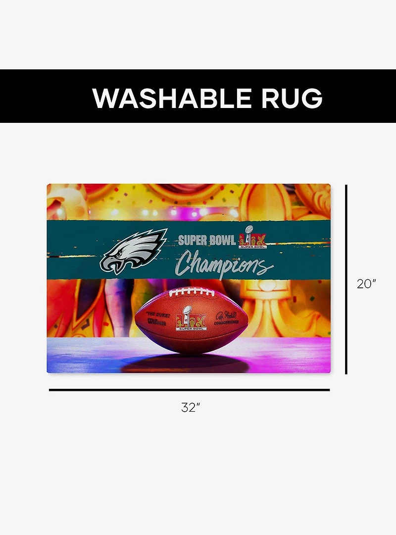 NFL 2025 Super Bowl LIX Philadelphia Eagles Parade 20x32" Washable Rug