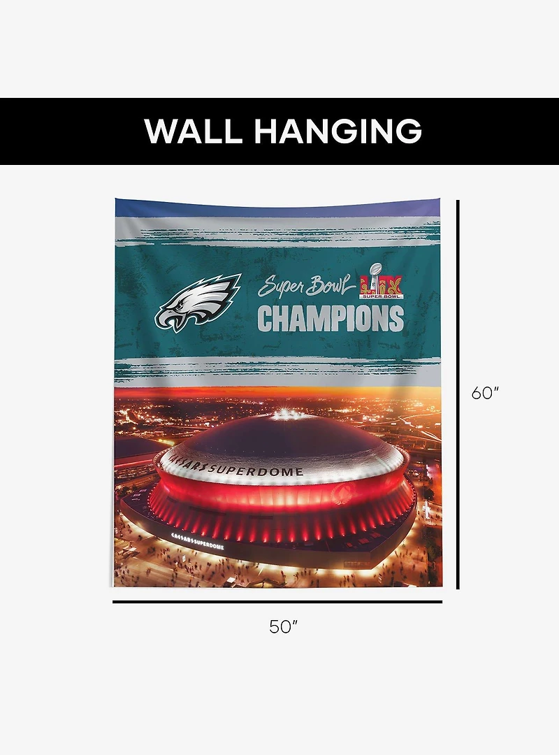 NFL 2025 Super Bowl LIX Philadelphia Eagles Dome 50x60" Wall Hanging