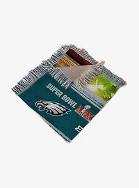 NFL 2025 Super Bowl LIX Philadelphia Eagles Woven Courtyard Tapestry Throw Blanket
