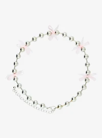 Beaded Chain and Ribbon Bow Necklace - BoxLunch Exclusive