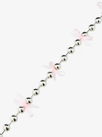 Beaded Chain and Ribbon Bow Necklace - BoxLunch Exclusive