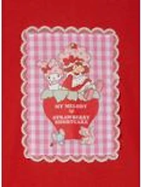 Strawberry Shortcake x Sanrio My Melody & Gingham Patch Women's T-Shirt - BoxLunch Exclusive