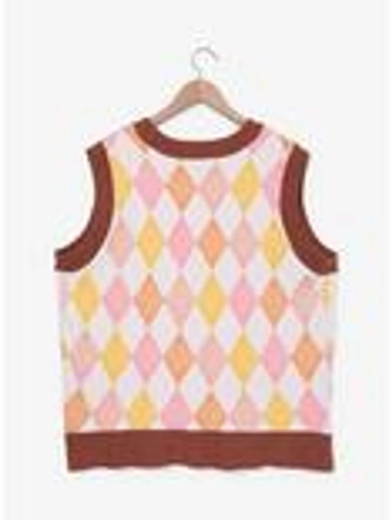 Scooby-Doo! Pastel Scooby-Doo Argyle Women's Plus Sweater Vest - BoxLunch Exclusive