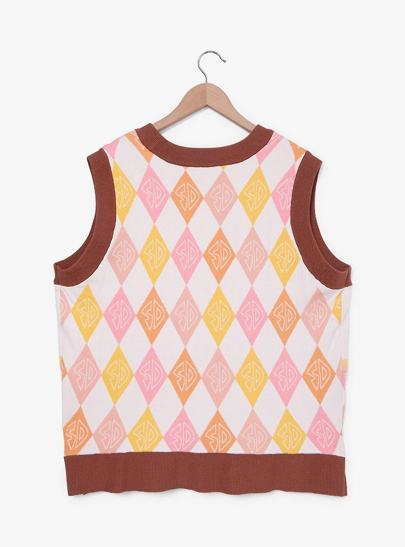 Scooby-Doo! Pastel Scooby-Doo Argyle Women's Plus Sweater Vest - BoxLunch Exclusive