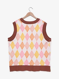 Scooby-Doo! Pastel Scooby-Doo Argyle Women's Plus Sweater Vest - BoxLunch Exclusive
