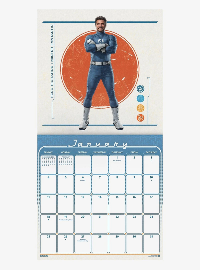 Marvel The Fantastic Four: First Steps 2026 Wall Calendar