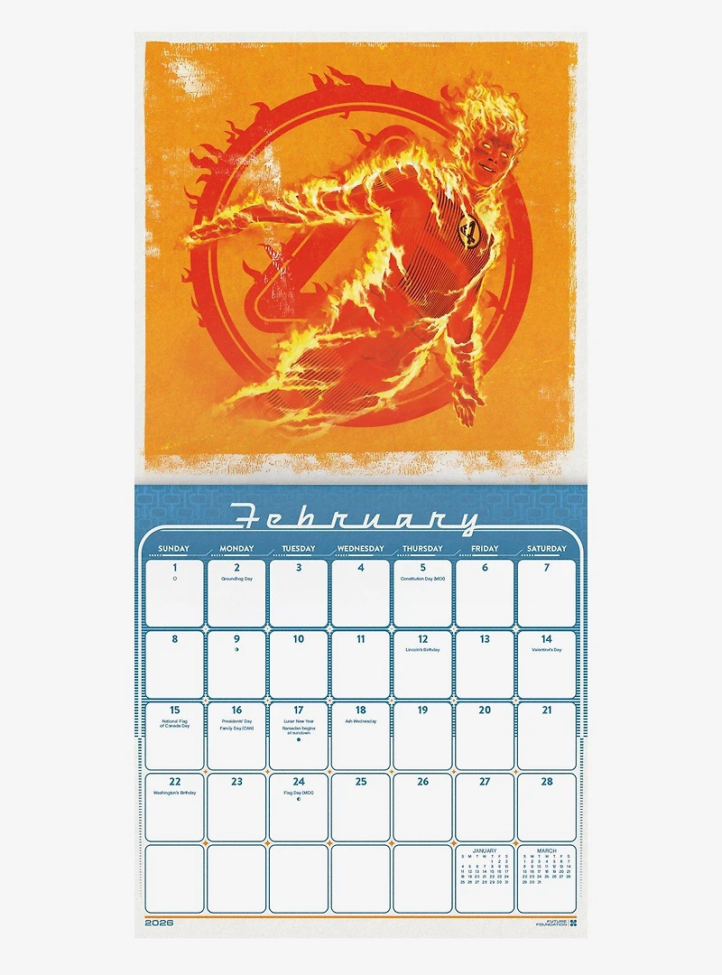 Marvel The Fantastic Four: First Steps 2026 Wall Calendar