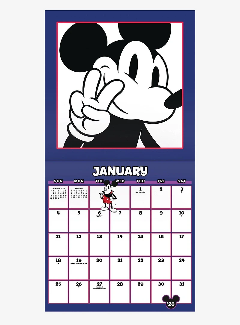 Disney Mickey Mouse 2026 Wall Calendar