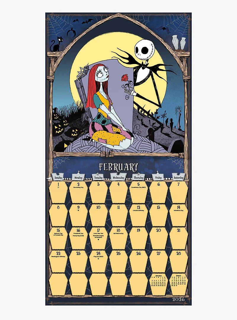 Disney The Nightmare Before Christmas 2026 Wall Calendar