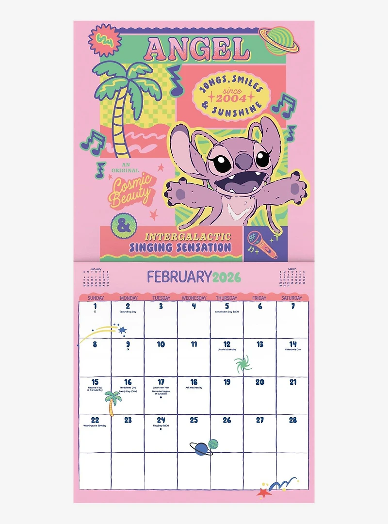 Disney Lilo & Stitch 2026 Wall Calendar