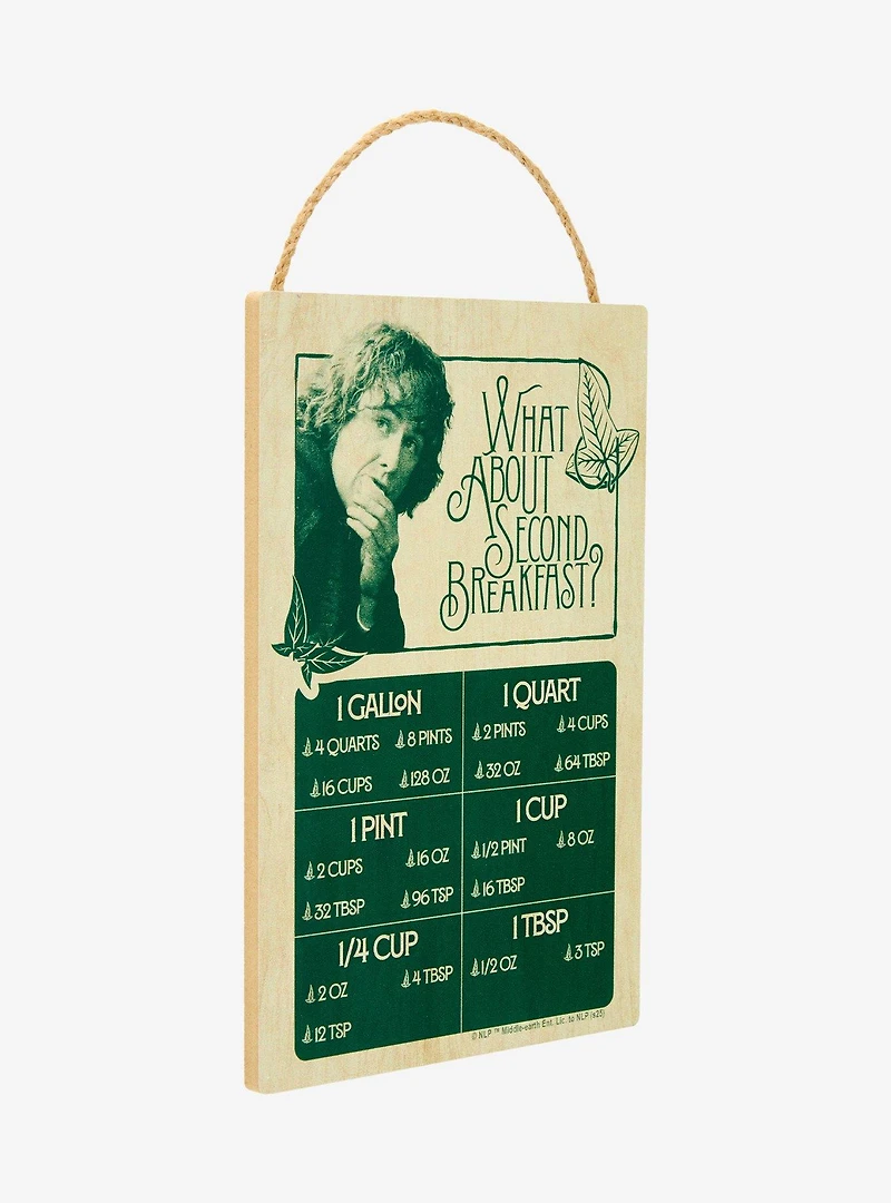 The Lord of The Rings Second Breakfast Kitchen Conversions Wall Sign - BoxLunch Exclusive