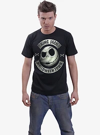 Disney Nightmare Before Christmas Jack Crest (Glow the Dark) Front Print T-Shirt