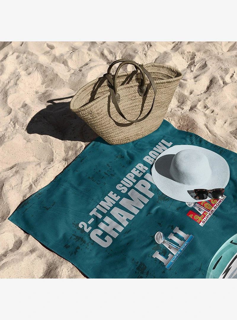 NFL 2025 Super Bowl LIX Philadelphia Eagles Multi Champ Unstoppable Beach Towel