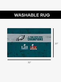 NFL 2025 Super Bowl LIX Philadelphia Eagles Multi Champ Tradition 20x32" Washable Rug