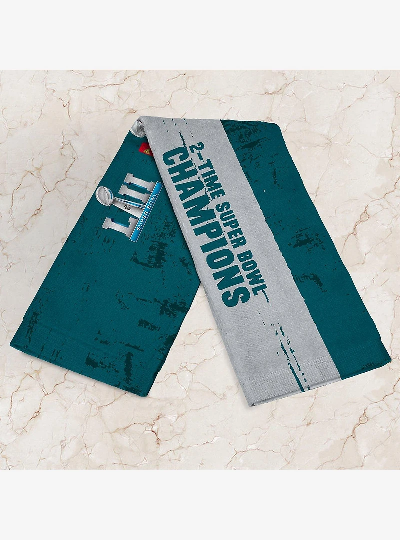 NFL 2025 Super Bowl LIX Philadelphia Eagles Multi Champ Conquerors Fan Towel 2-Pack