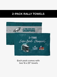 NFL 2025 Super Bowl LIX Philadelphia Eagles Multi Champ Conquerors Fan Towel 2-Pack