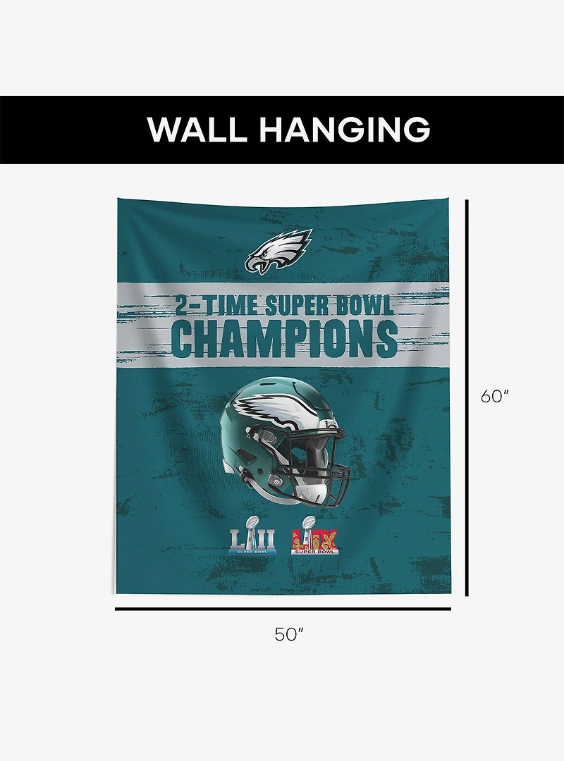 NFL 2025 Super Bowl LIX Philadelphia Eagles Multi Champ Legends Wall Hanging