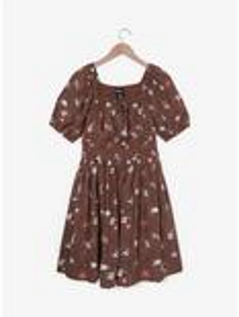 Over the Garden Wall Floral Icons Allover Print Smock Dress