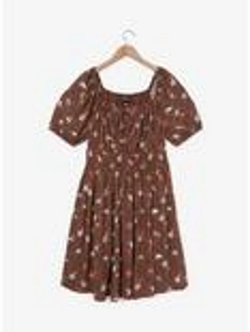 Over the Garden Wall Floral Icons Allover Print Plus Smock Dress