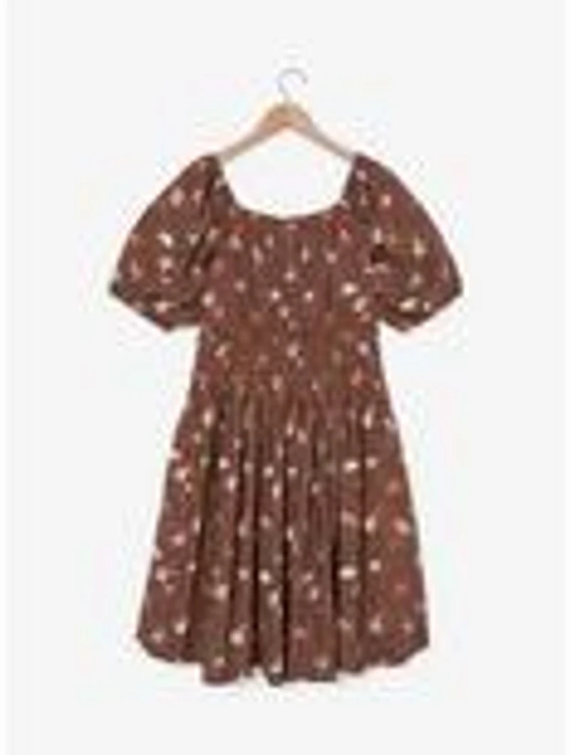 Over the Garden Wall Floral Icons Allover Print Plus Smock Dress