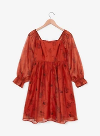 Disney Winnie the Pooh Halloween Allover Print Long Sleeve Dress - BoxLunch Exclusive