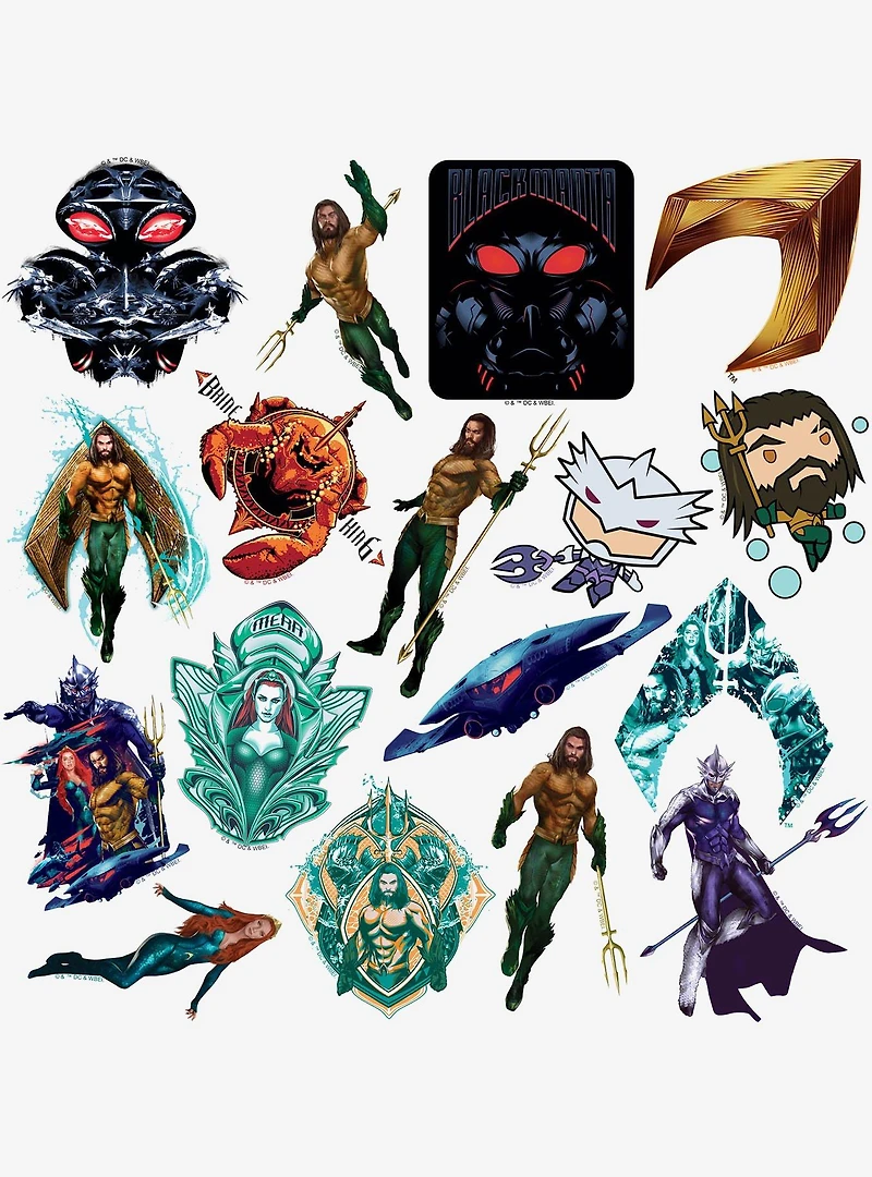 DC Comics Aquaman Movie Miscellaneous 100ct Sticker Pack