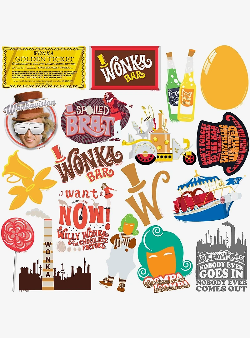 Willy Wonka and The Chocolate Factory Miscellaneous 100ct Sticker Pack