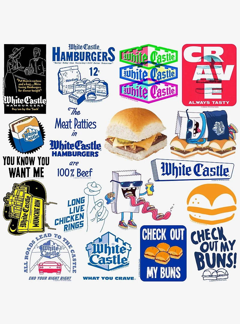 White Castle Miscellaneous 100ct Sticker Pack