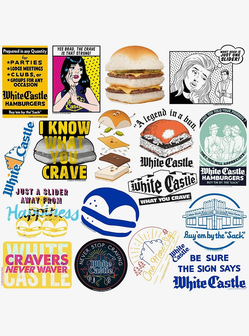 White Castle Miscellaneous 100ct Sticker Pack