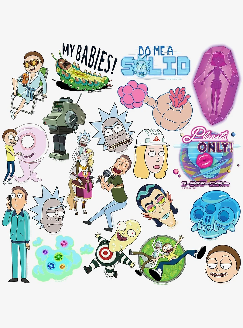 Rick and Morty Miscellaneous 100ct Sticker Pack