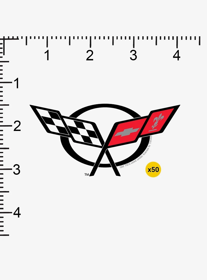 Chevrolet Chevy Crossed Flags Miscellaneous 100ct Sticker Pack