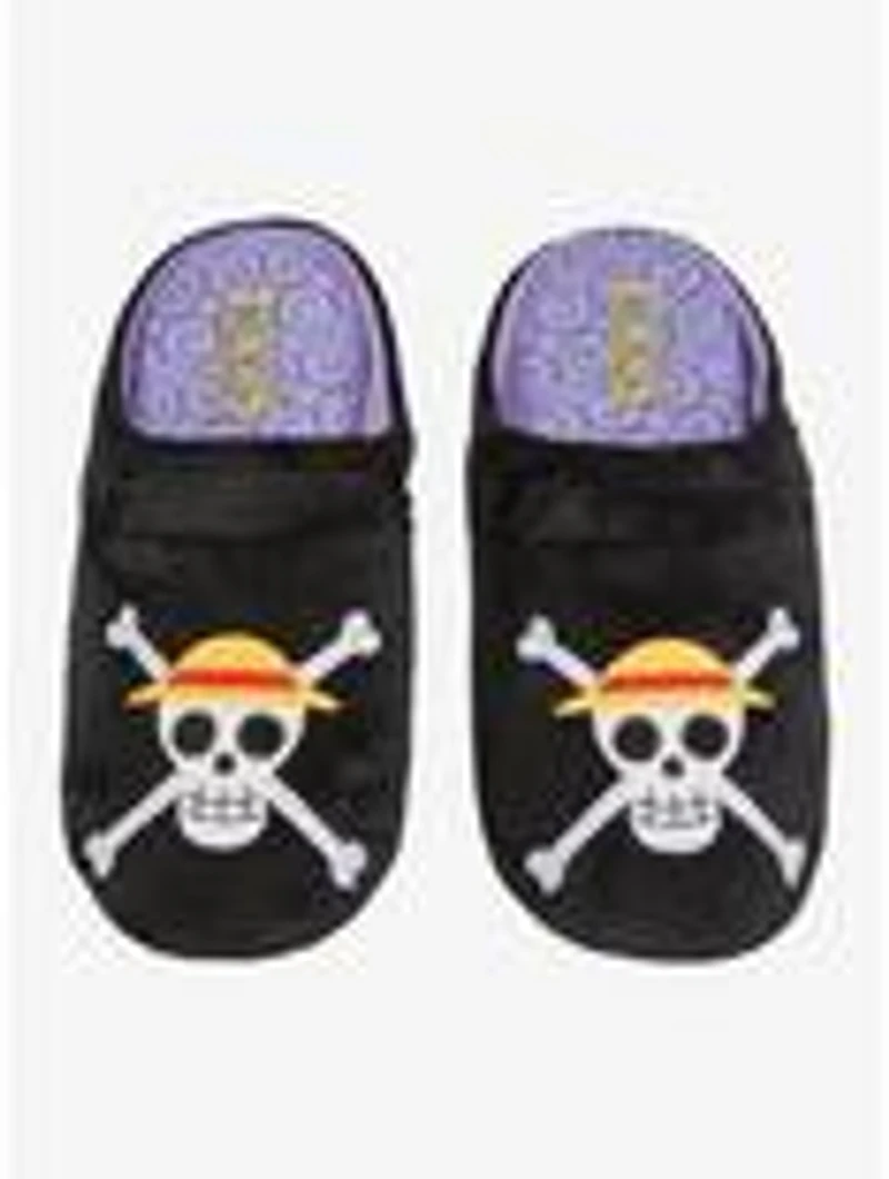 One Piece Straw Hat Crew Jolly Roger Men's Dorm Slippers — BoxLunch Exclusive