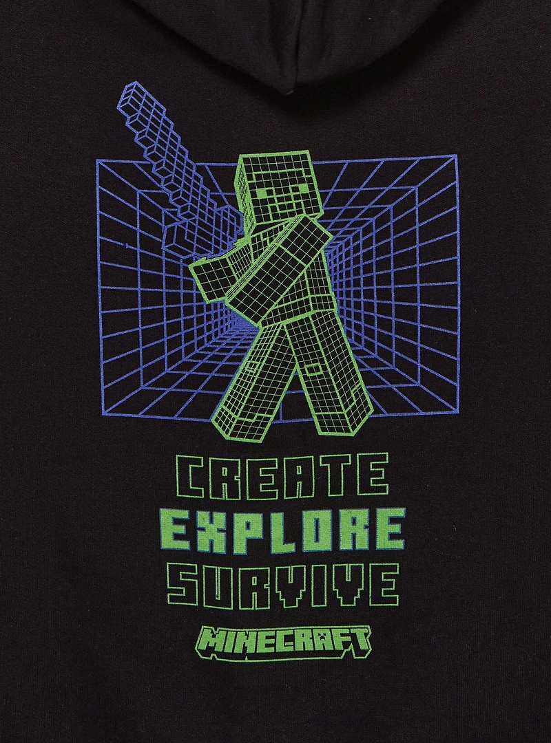 Minecraft Neon Portrait Youth Zip Hoodie — BoxLunch Exclusive