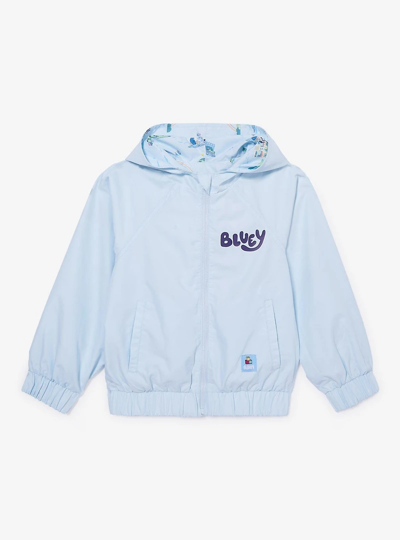 Bluey Chilli & Rainy Day Allover Print Reversible Toddler Windbreaker - BoxLunch Exclusive