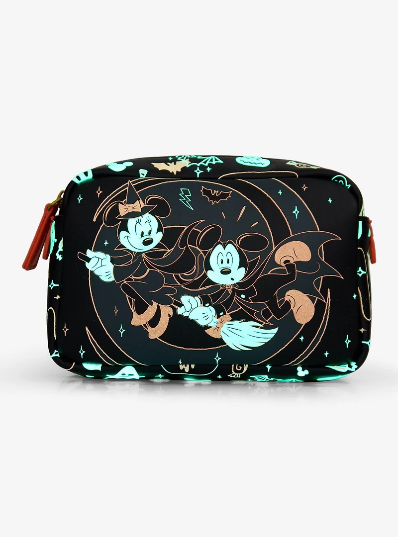 Loungefly Disney Mickey & Minnie Halloween Icons Glow-in-the-Dark Cosmetic Bag - BoxLunch Exclusive