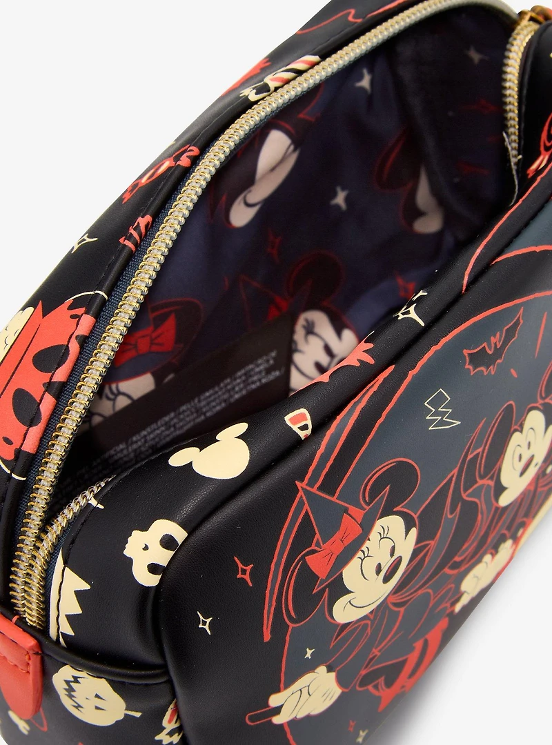 Loungefly Disney Mickey & Minnie Halloween Icons Glow-in-the-Dark Cosmetic Bag - BoxLunch Exclusive