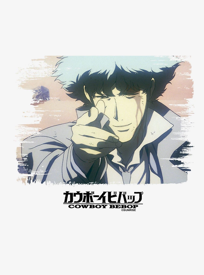 Cowboy Bebop Spike Spiegel's End Cap Sleeve Baby Rib Women's Crop Top