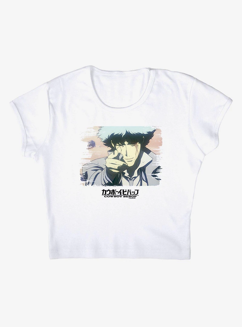 Cowboy Bebop Spike Spiegel's End Cap Sleeve Baby Rib Women's Crop Top