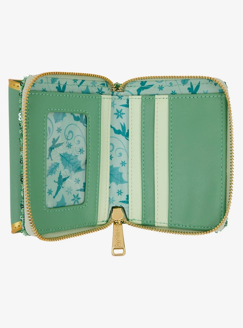 Loungefly Disney Peter Pan Tinker Bell Holiday Sequin Wallet