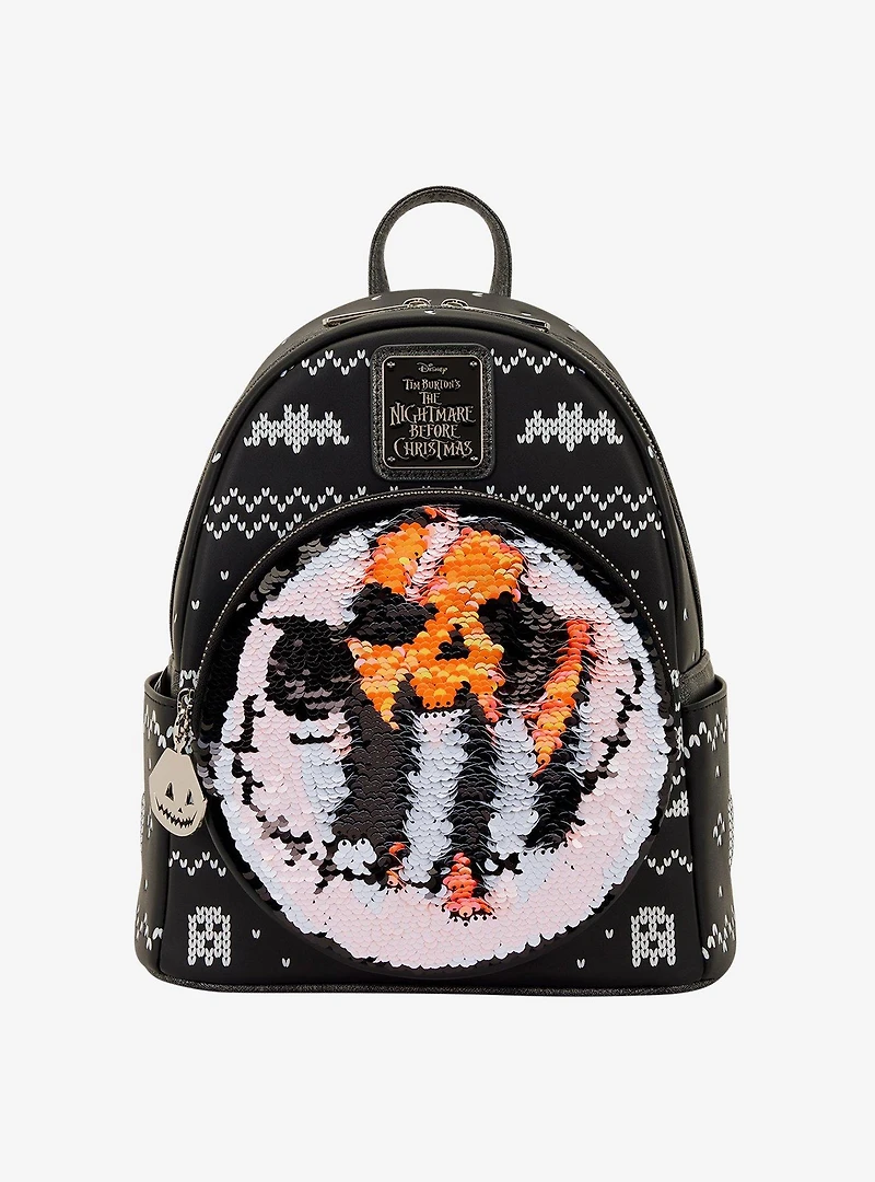 Loungefly Disney The Nightmare Before Christmas Jack Skellington Reversible Sequins Mini Backpack