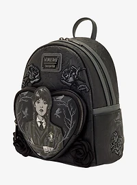 Loungefly Wednesday Black Roses Mini Backpack