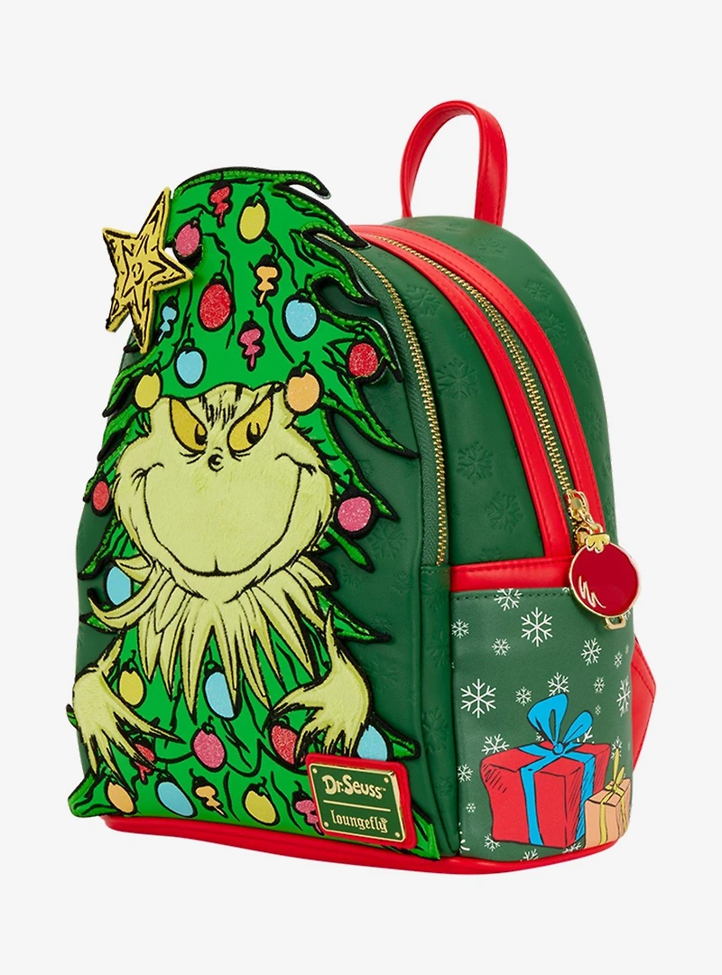 Loungefly Dr. Seuss How The Grinch Stole Christmas Holiday Tree Light-Up Mini Backpack
