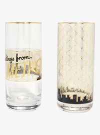 DC Comics Superman Metropolis Gold Tall Glass Set - BoxLunch Exclusive