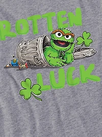 Sesame Street Oscar Rotten Luck Women's Crop Top Grey